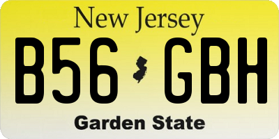 NJ license plate B56GBH