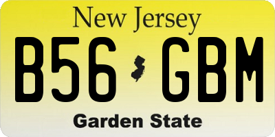 NJ license plate B56GBM