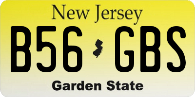 NJ license plate B56GBS