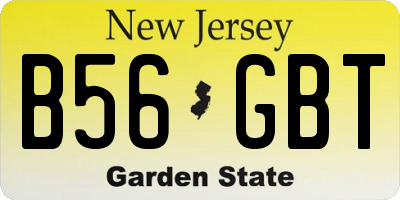 NJ license plate B56GBT