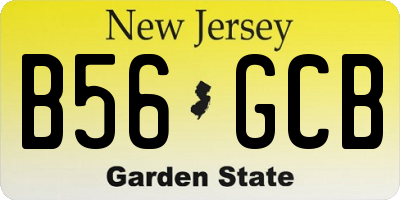 NJ license plate B56GCB