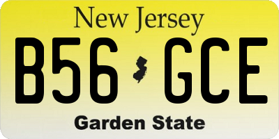 NJ license plate B56GCE