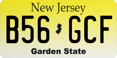NJ license plate B56GCF