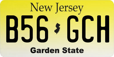 NJ license plate B56GCH