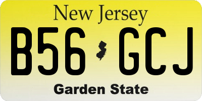NJ license plate B56GCJ