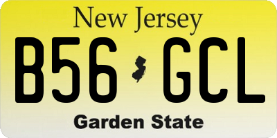 NJ license plate B56GCL
