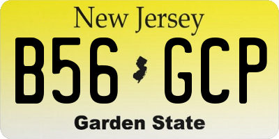 NJ license plate B56GCP