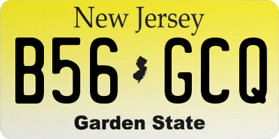 NJ license plate B56GCQ