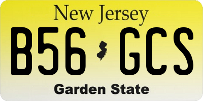 NJ license plate B56GCS