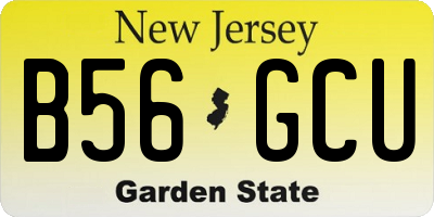 NJ license plate B56GCU