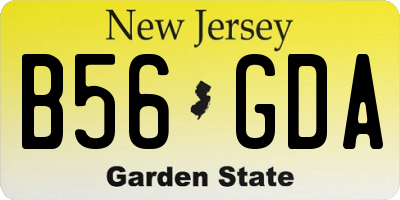 NJ license plate B56GDA
