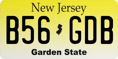 NJ license plate B56GDB