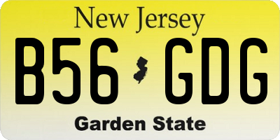 NJ license plate B56GDG