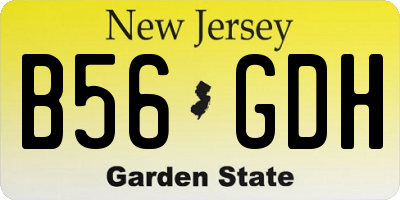 NJ license plate B56GDH