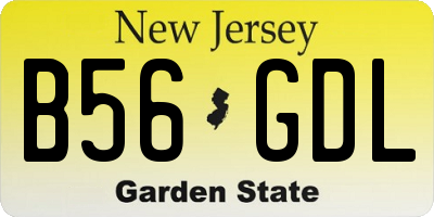 NJ license plate B56GDL