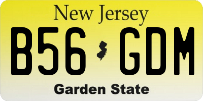 NJ license plate B56GDM