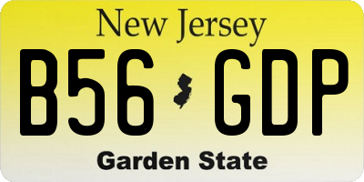 NJ license plate B56GDP