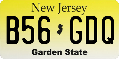 NJ license plate B56GDQ