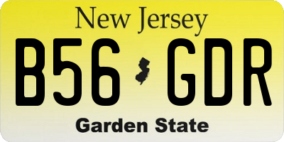 NJ license plate B56GDR