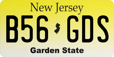 NJ license plate B56GDS