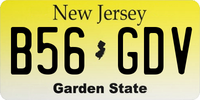 NJ license plate B56GDV
