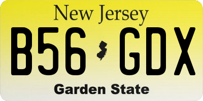 NJ license plate B56GDX