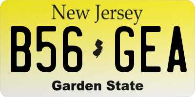 NJ license plate B56GEA
