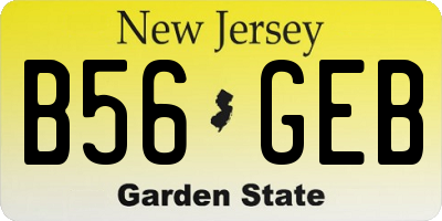 NJ license plate B56GEB