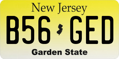 NJ license plate B56GED