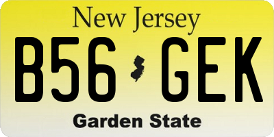 NJ license plate B56GEK