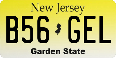 NJ license plate B56GEL