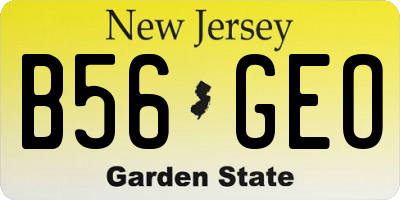 NJ license plate B56GEO
