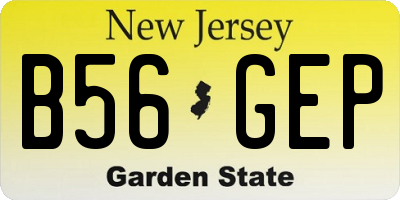NJ license plate B56GEP