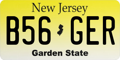 NJ license plate B56GER