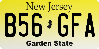 NJ license plate B56GFA