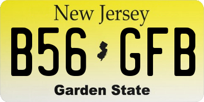 NJ license plate B56GFB