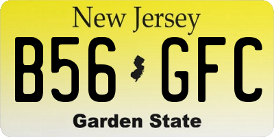 NJ license plate B56GFC