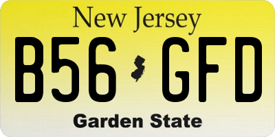 NJ license plate B56GFD