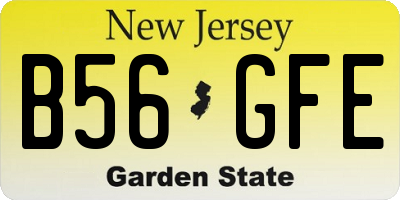 NJ license plate B56GFE