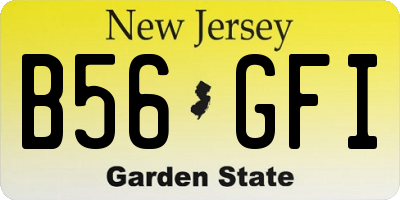 NJ license plate B56GFI