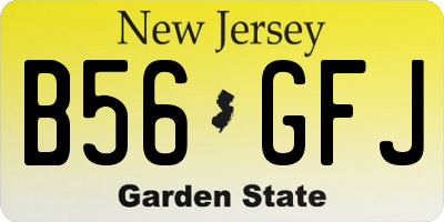 NJ license plate B56GFJ