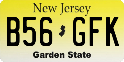 NJ license plate B56GFK