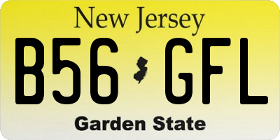 NJ license plate B56GFL