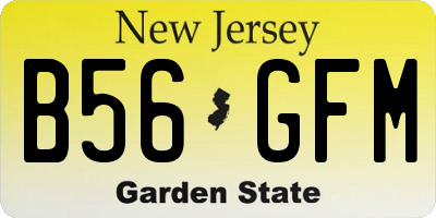 NJ license plate B56GFM