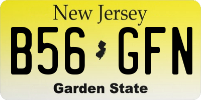 NJ license plate B56GFN