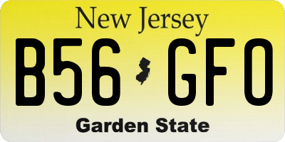 NJ license plate B56GFO