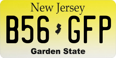 NJ license plate B56GFP