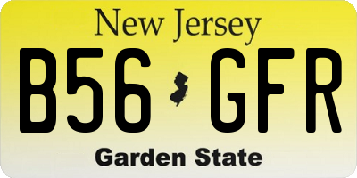 NJ license plate B56GFR