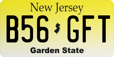 NJ license plate B56GFT
