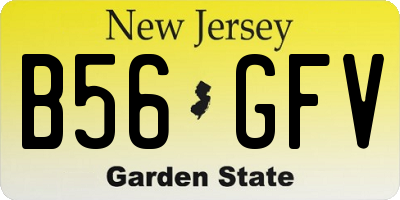NJ license plate B56GFV
